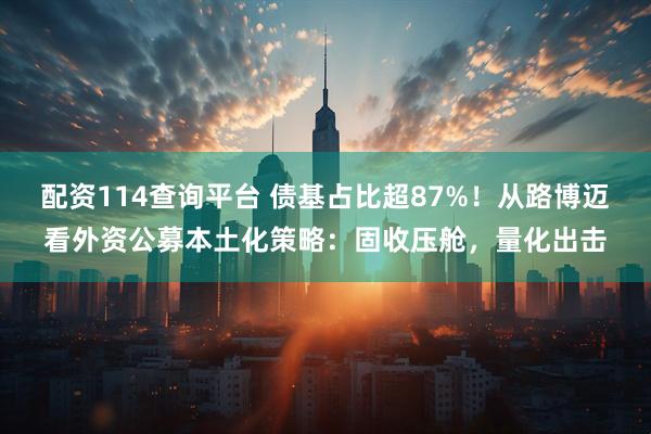 配资114查询平台 债基占比超87%！从路博迈看外资公募本土化策略：固收压舱，量化出击